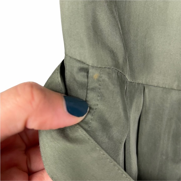 L’agence Evelyn Silky Olive Green Military Dress Short Sleeve XS - Picture 6 of 9